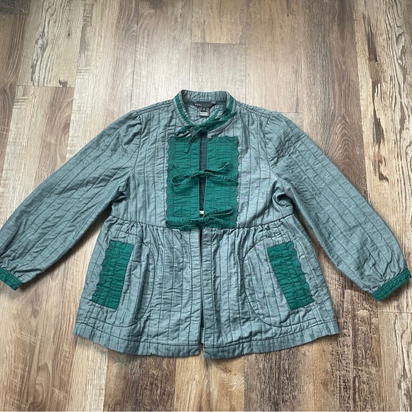 Marc Jacobs girls green tie front coat 8